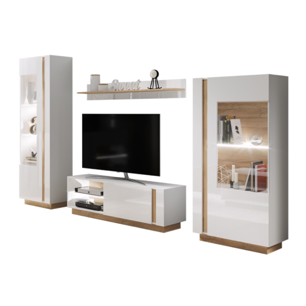 Meblościanka Skoky dąb z bielą - zdjęcie 1