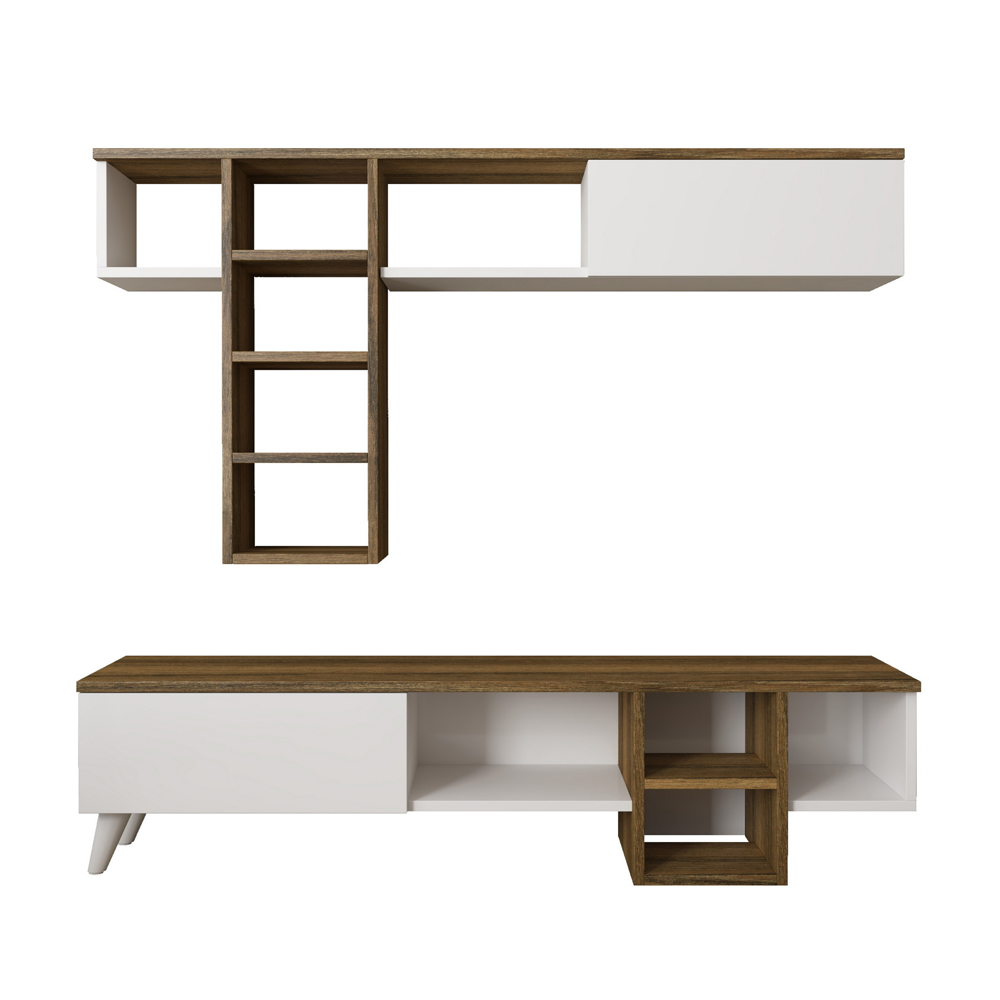 Meblościanka Bettov biały/orzech - zdjęcie 1