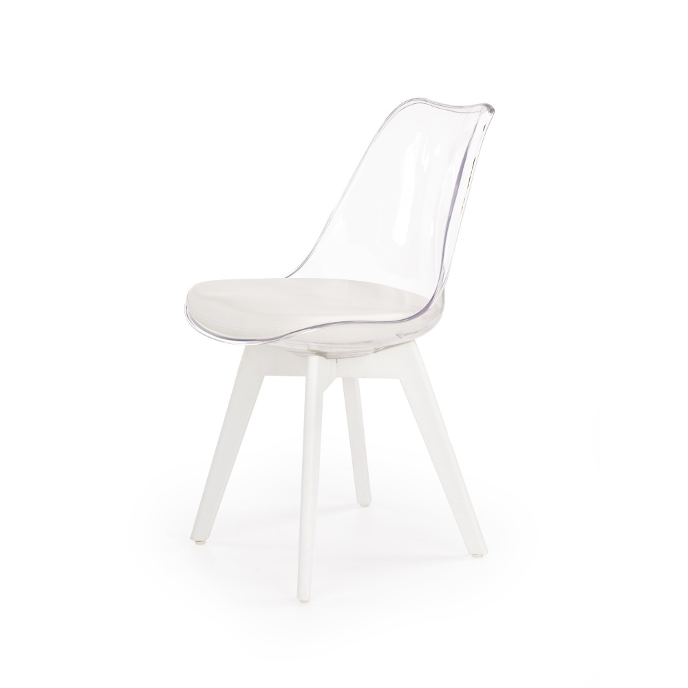 Krzesło Sigetec transparentne z białą podstawą - zdjęcie 1