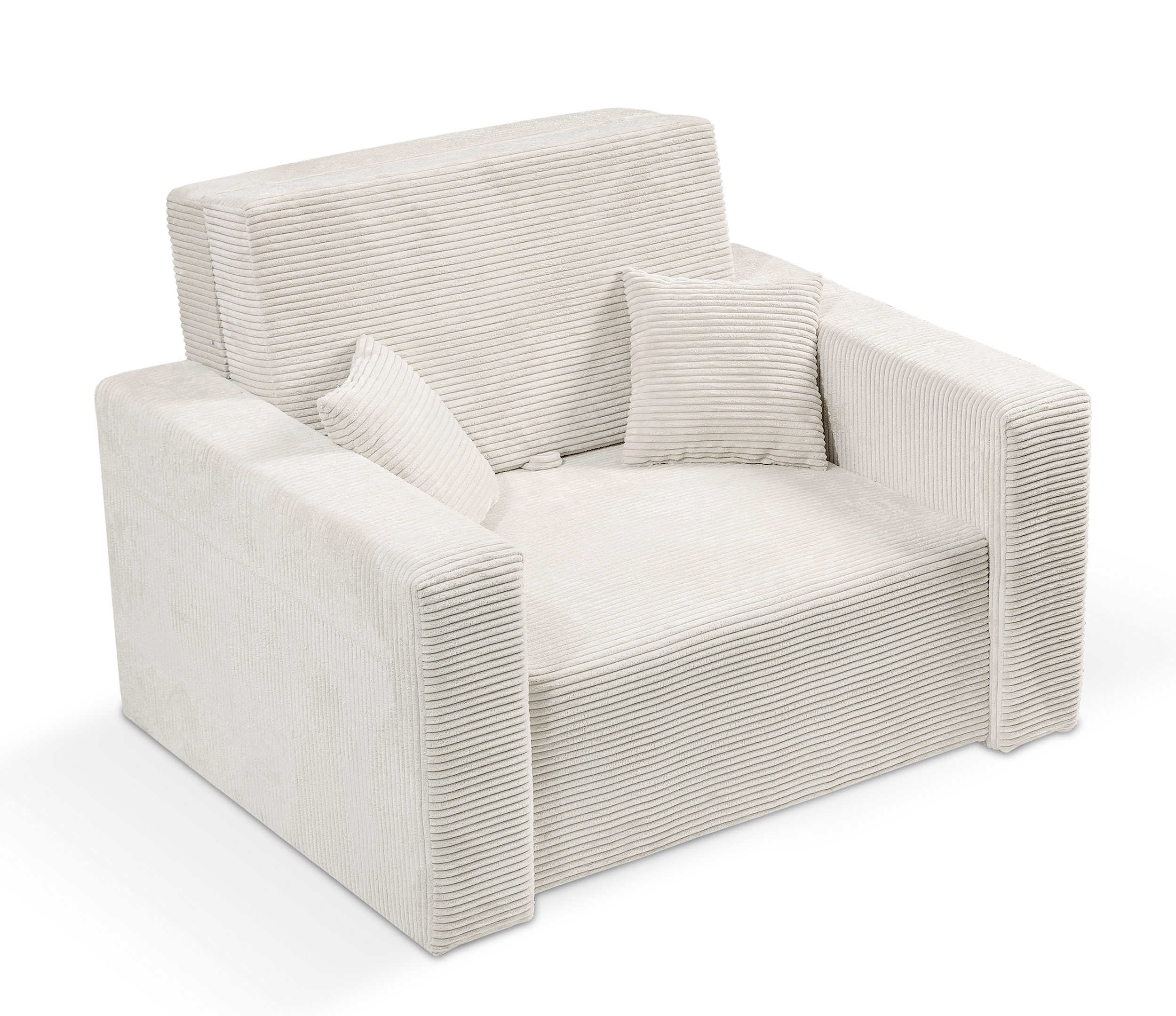 Amerykanka jednoosobowa Peroso jasnobeżowa z pojemnikiem sztruks - zdjęcie 1