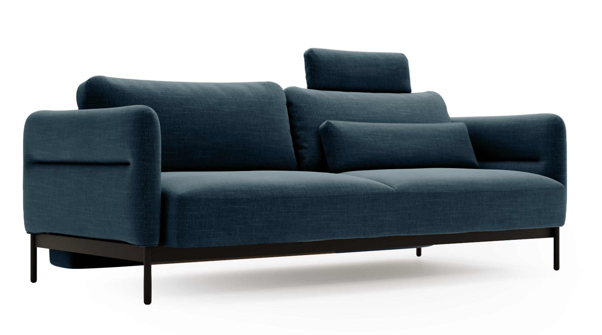 Kanapa rozkładana trzyosobowa Solianero granatowa plecionka - zdjęcie 1