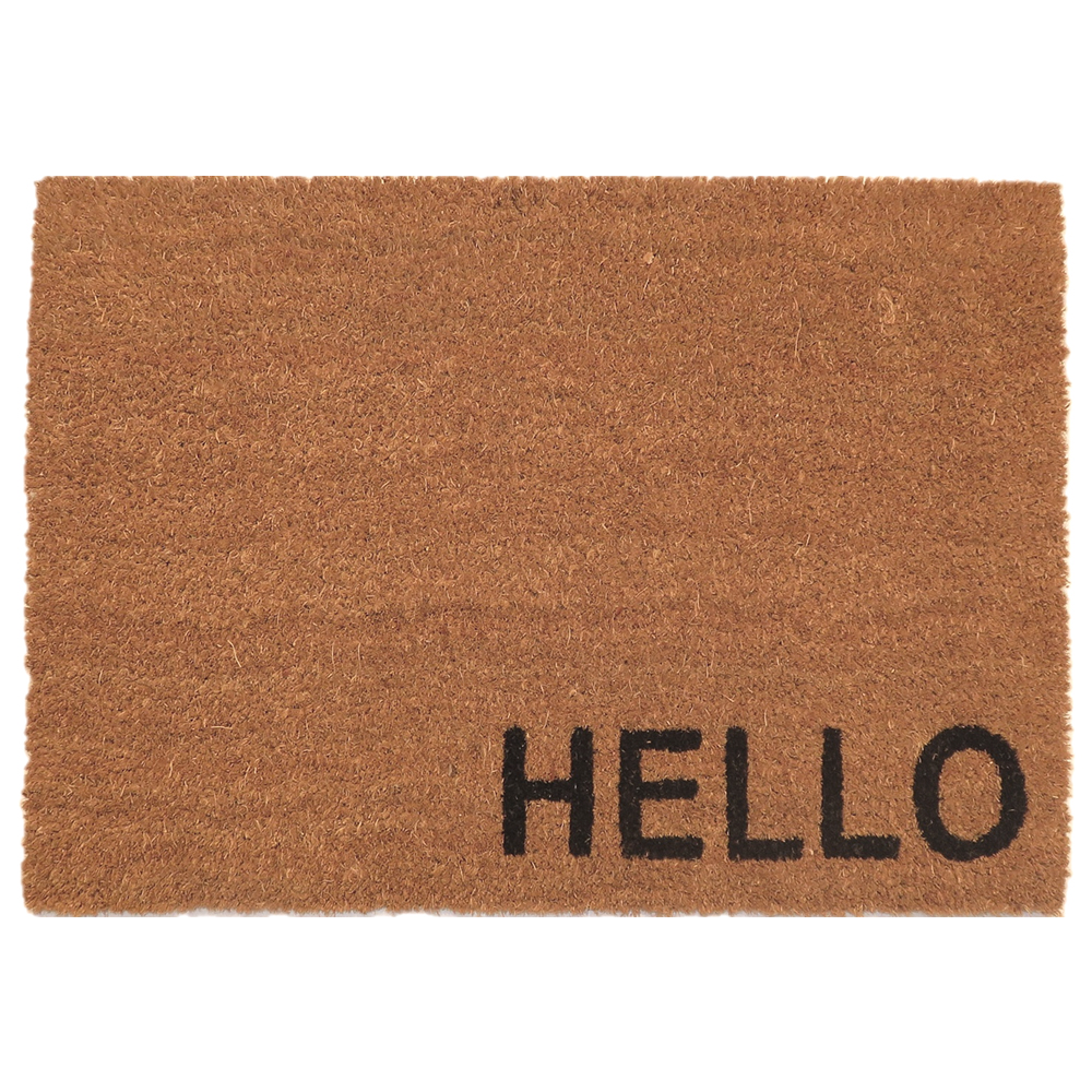 Wycieraczka do butów Gwen z napisem Hello 40x60 cm w stylu minimalistycznym - zdjęcie 1