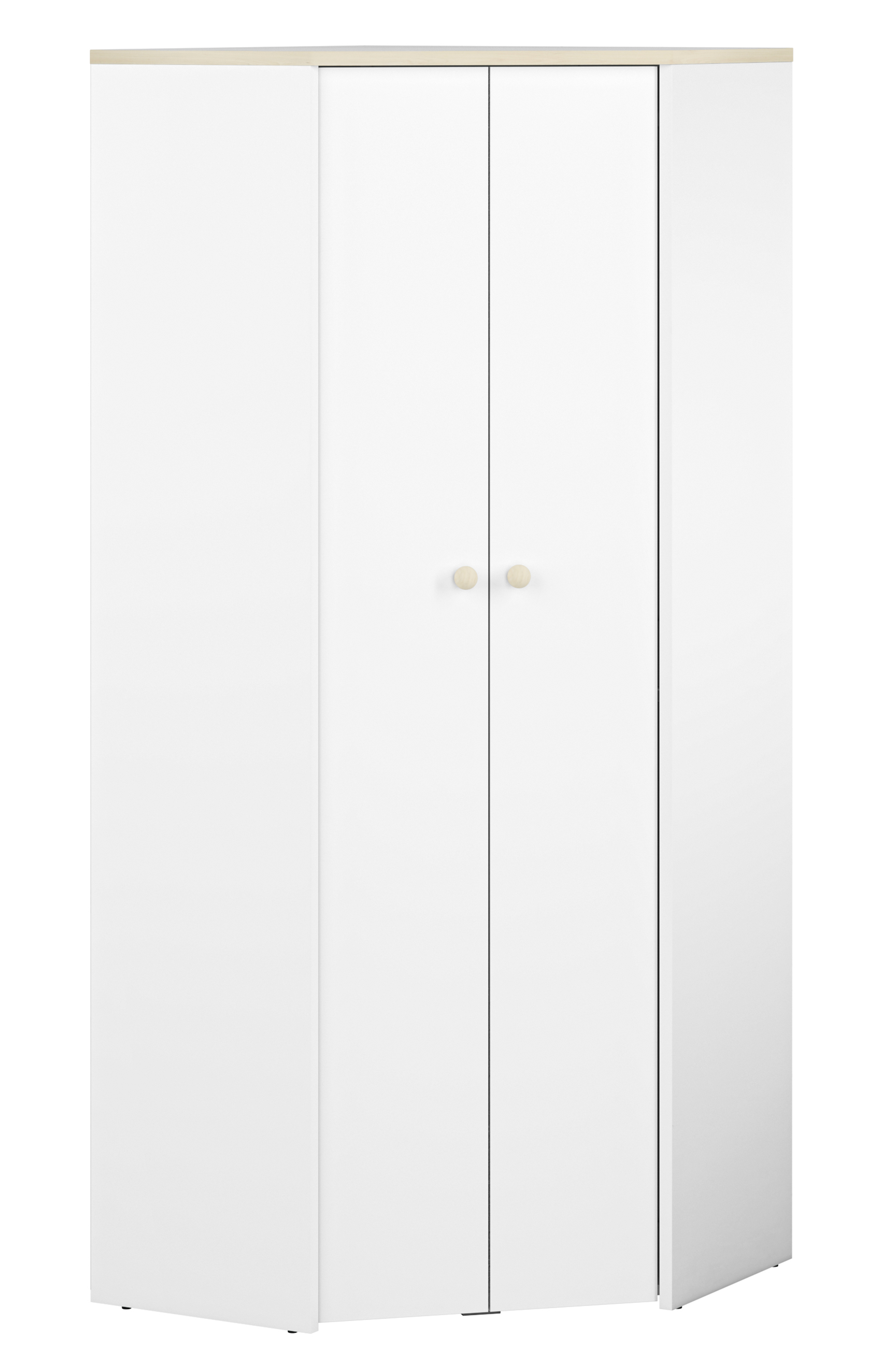 Szafa narożna Rettio biała/buk Fjord - zdjęcie 1