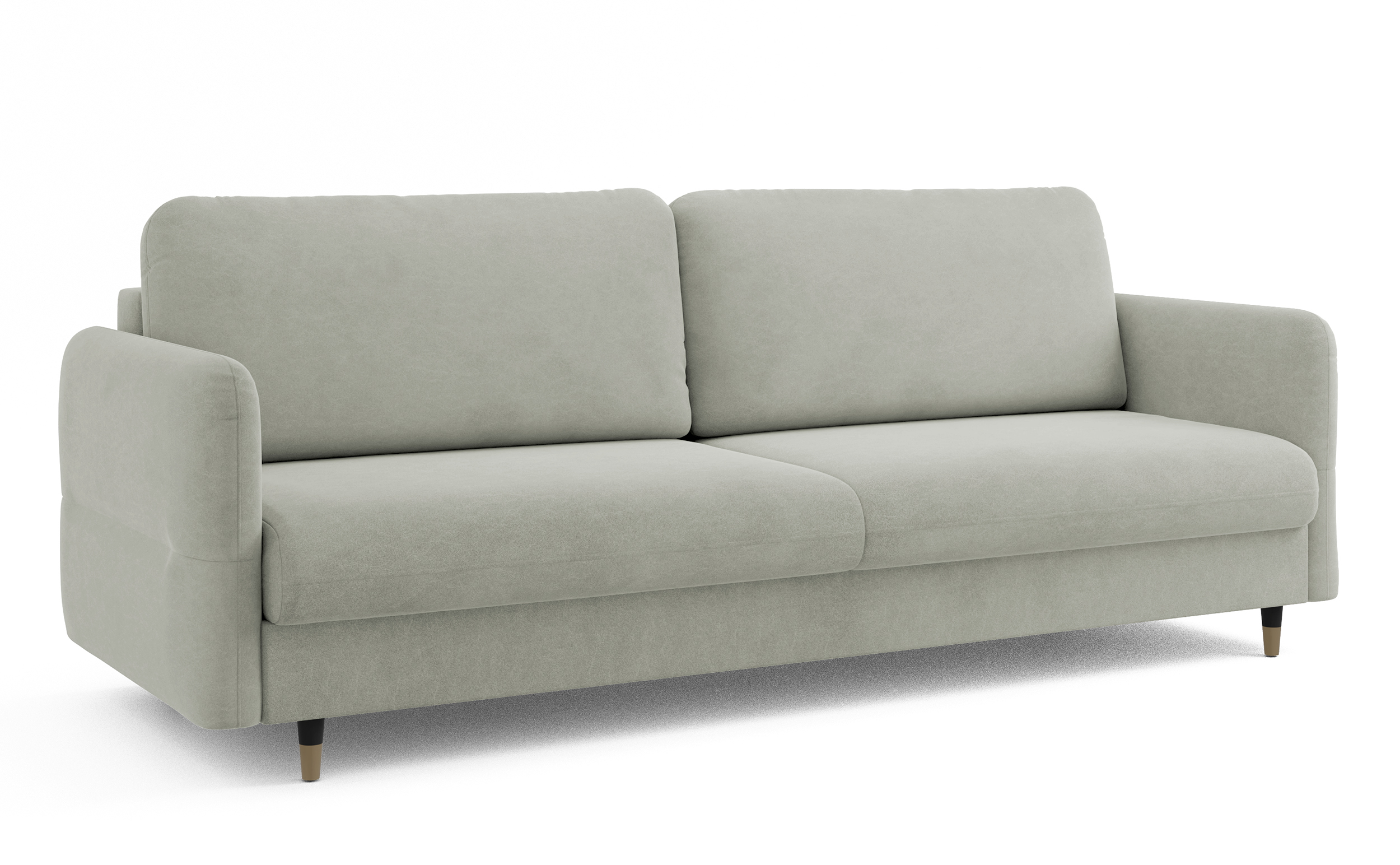 Kanapa rozkładana trzyosobowa Haria z pojemnikiem szara welur łatwoczyszczący - zdjęcie 1