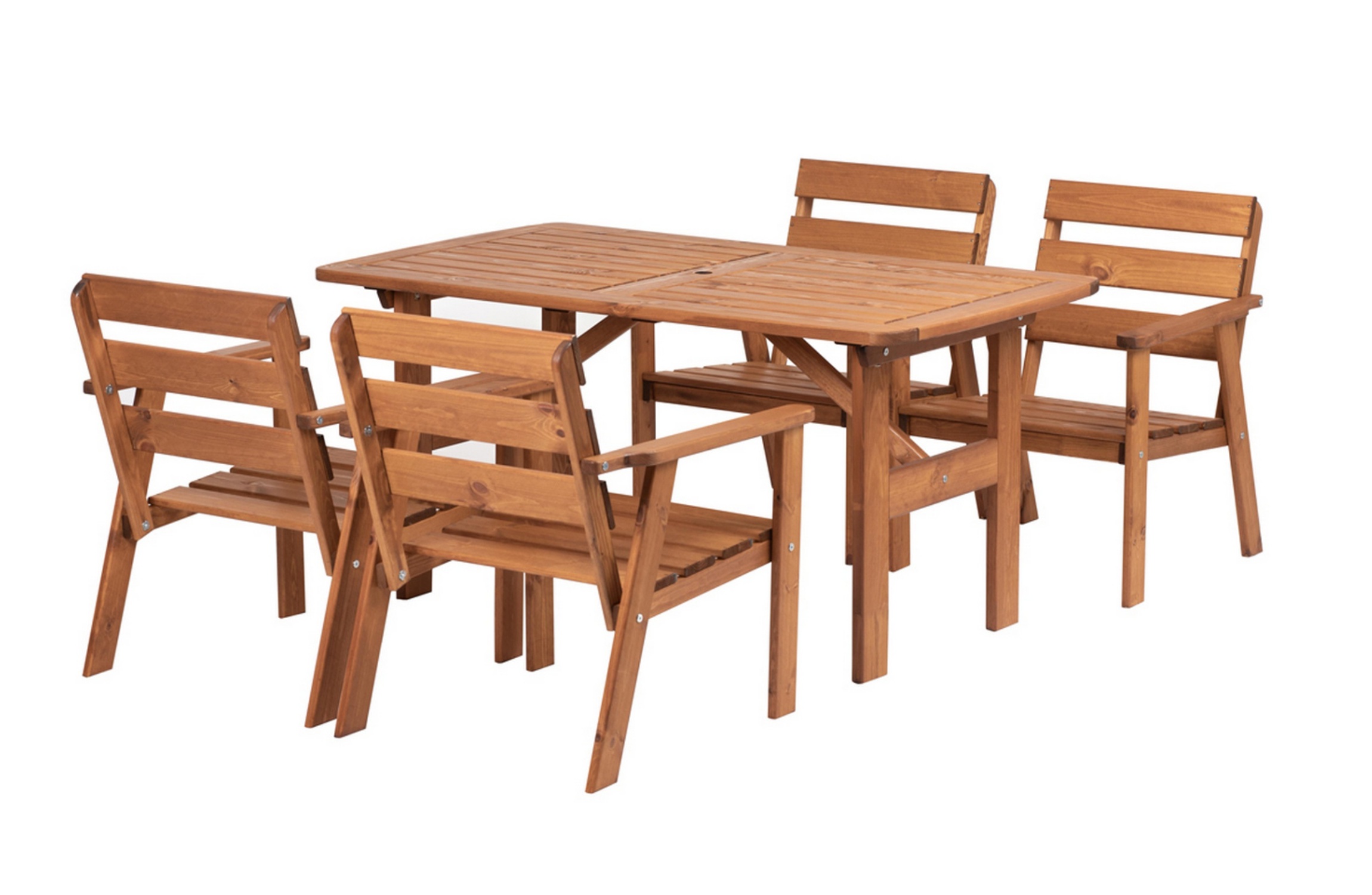 Zestaw mebli ogrodowych Wrotilm stół z 4 krzesłami miodowy - zdjęcie 1
