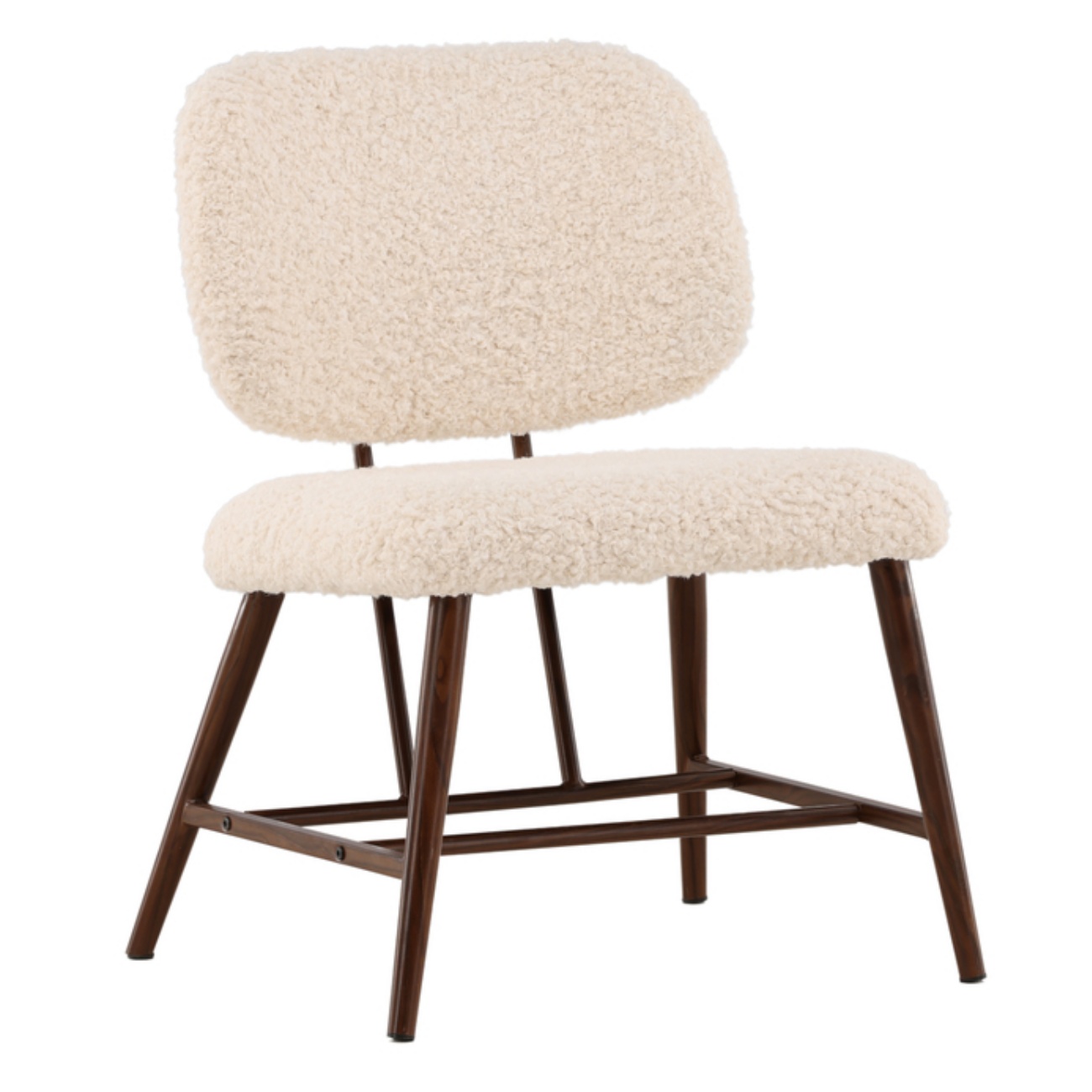 Krzesło tapicerowane Tutice w tkaninie boucle białe - zdjęcie 1