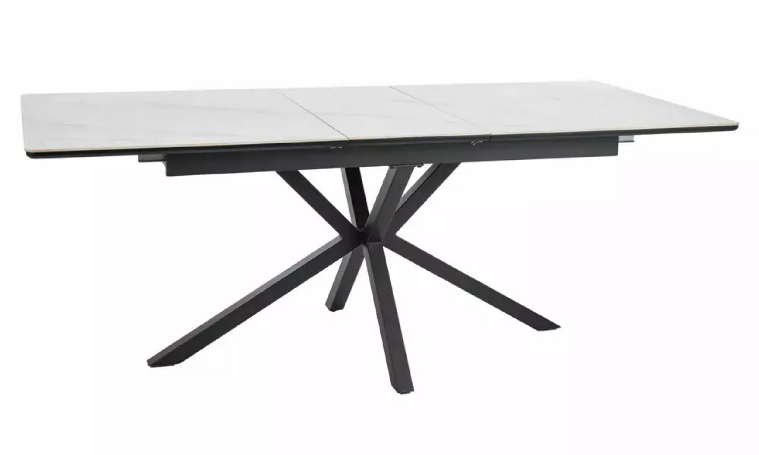Stół rozkładany Logan 160(200)x90 cm biały marmur/ czarny mat - zdjęcie 1