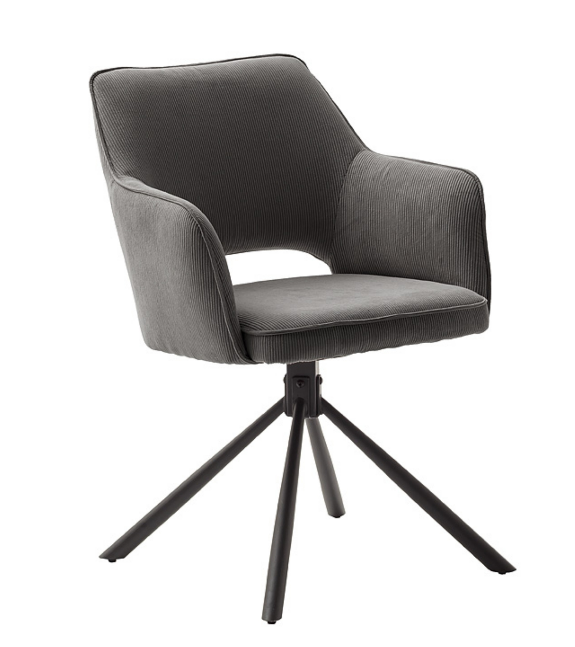 Krzesło tapicerowane Luzon obrotowe antracytowy sztruks - zdjęcie 1