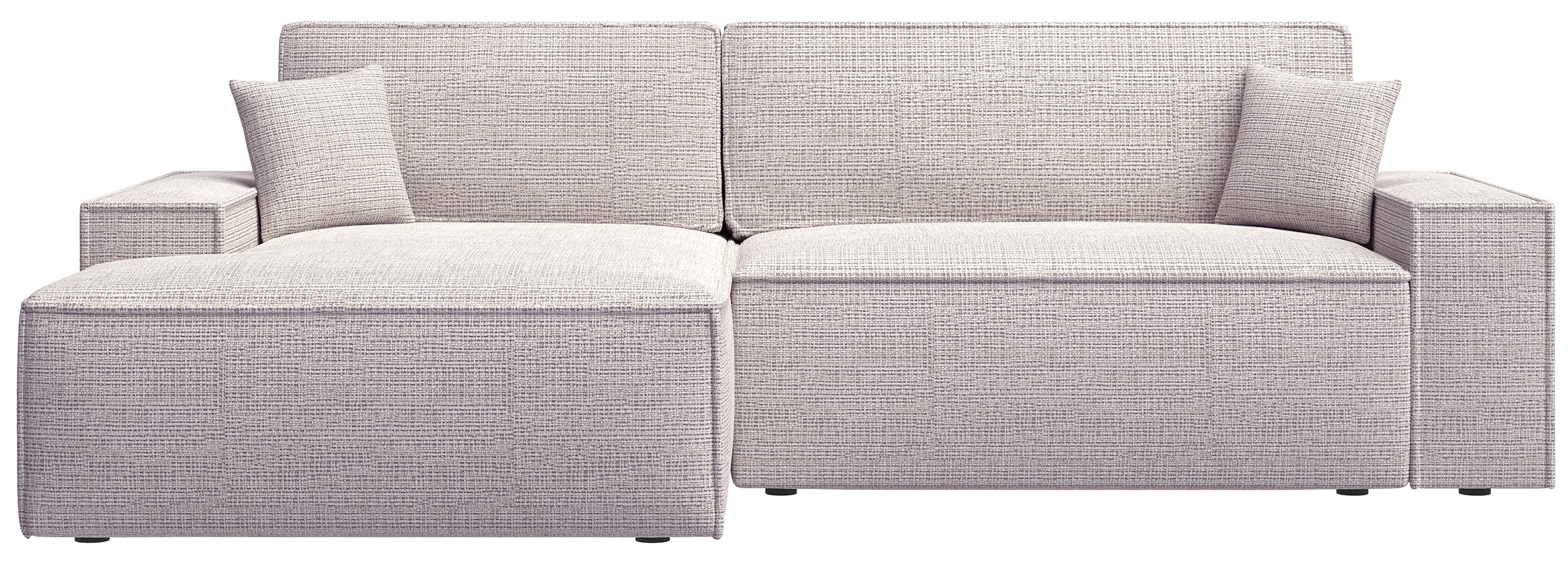 Narożnik z funkcją spania Farese New L-kształtny z pojemnikiem szarobeżowy szenil lewostronny - zdjęcie 1