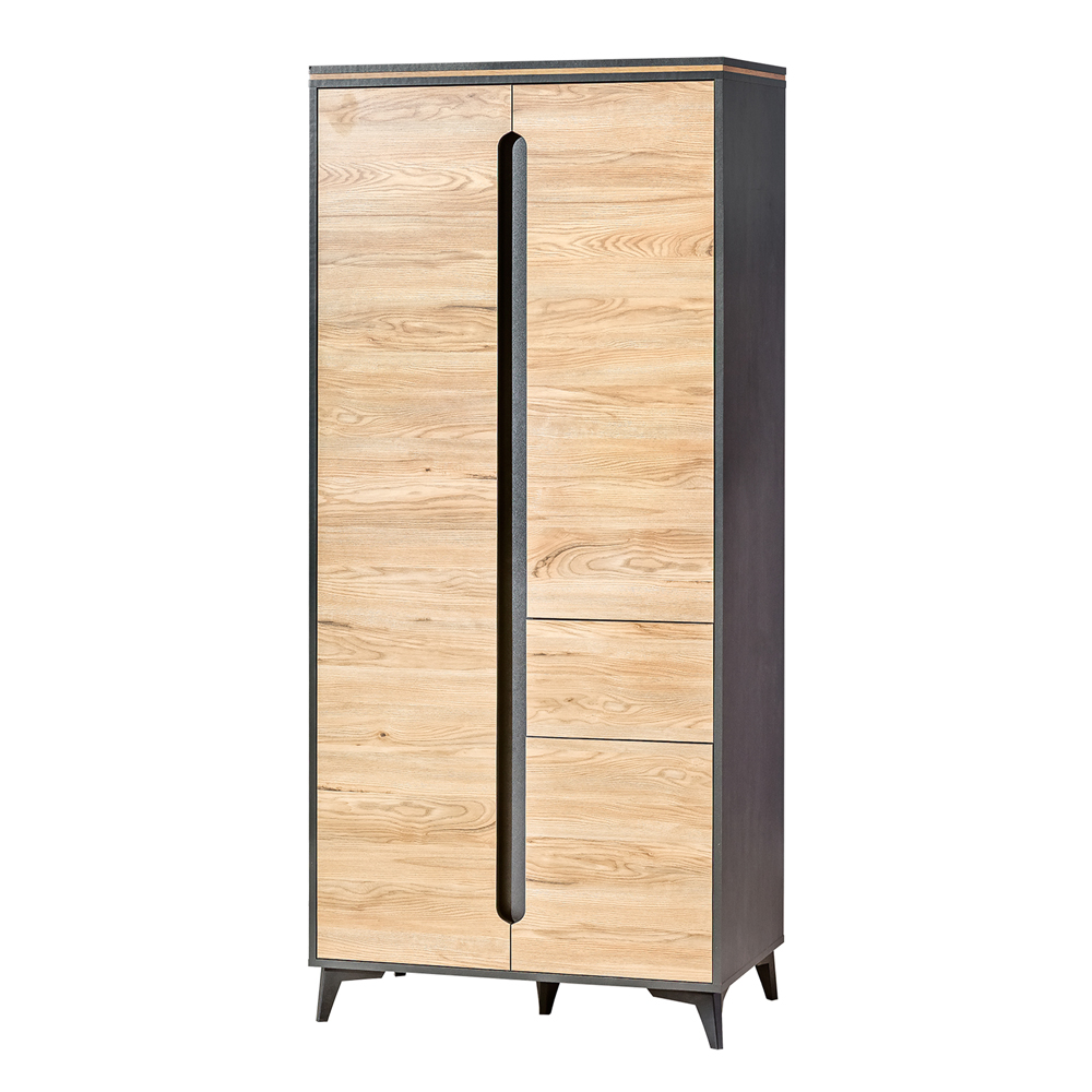 Szafa dwudrzwiowa Kempeana antracyt/jesion - zdjęcie 1