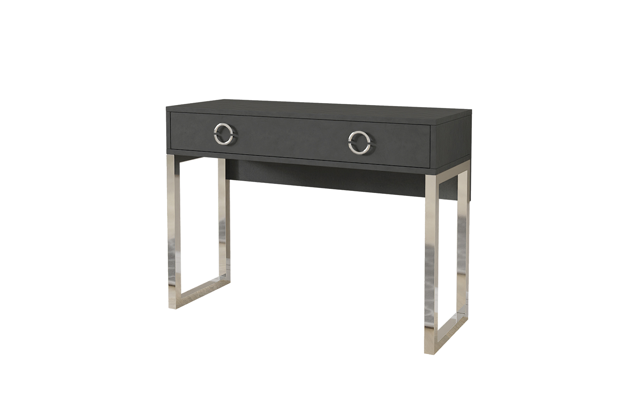 Toaletka biurko z szufladami Bettiah matera z chromowanymi nogami - zdjęcie 1