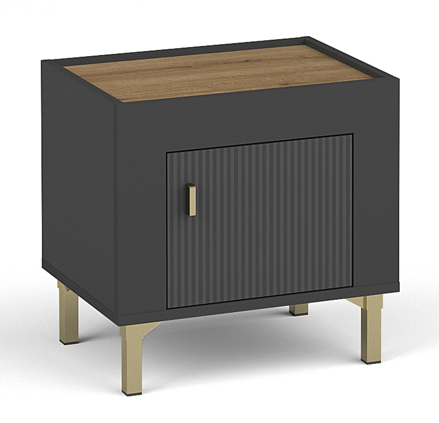 Szafka nocna Lammila czarny / dąb whisky - zdjęcie 1