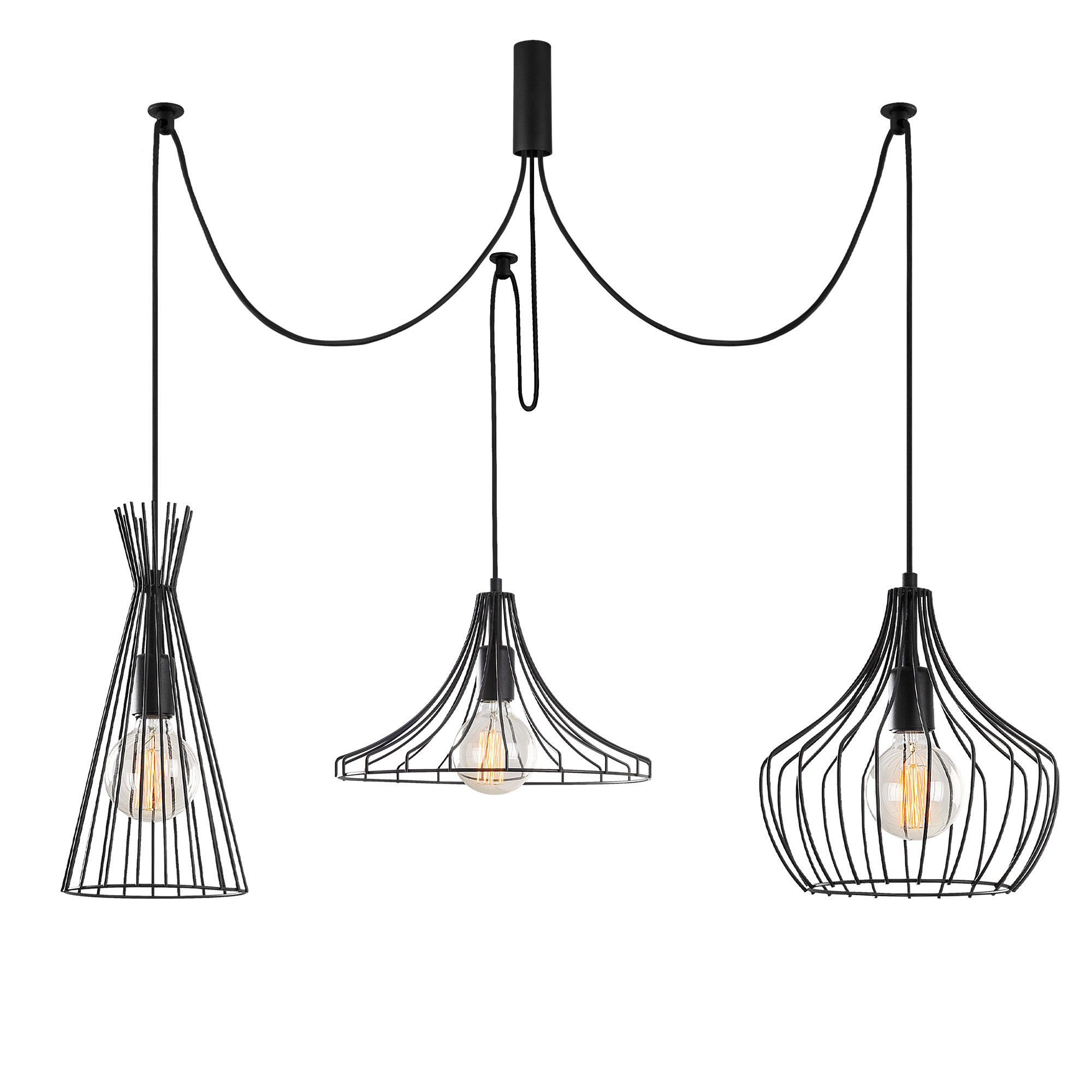 Żyrandol Tojil x3 czarny - zdjęcie 1