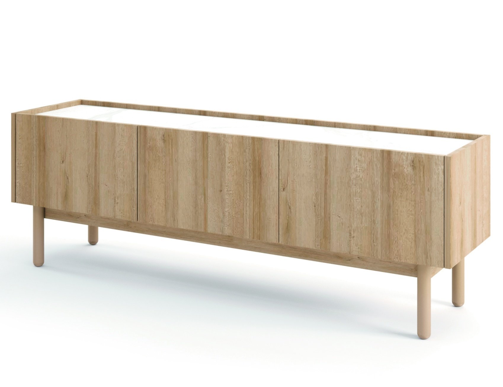 Szafka RTV Loppi 144 cm dąb riviera / marmur bianco - zdjęcie 1