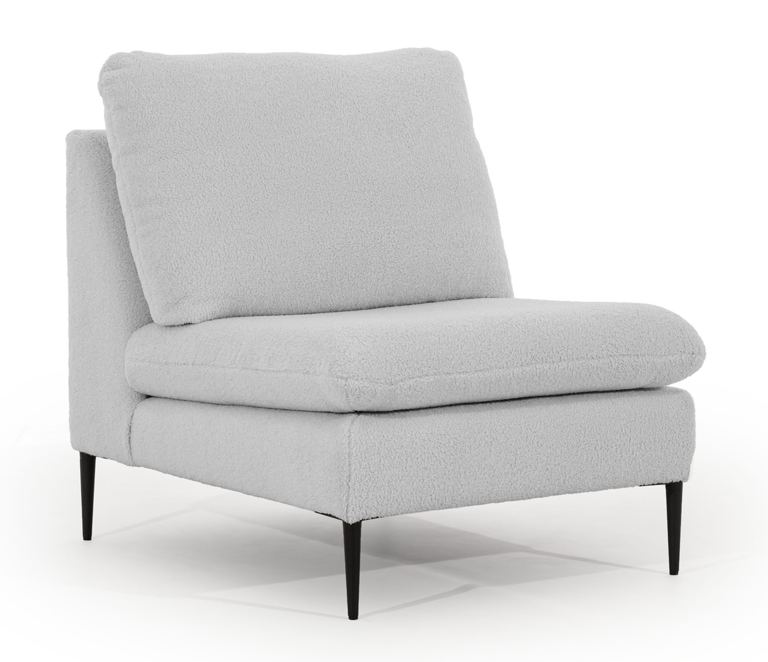 Fotel kubełkowy Mensanello szary w tkaninie boucle - zdjęcie 1