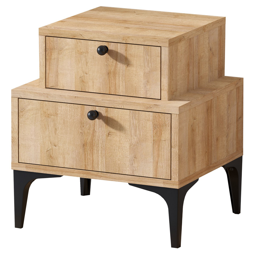 Szafka nocna Allerto z dwoma szufladami dąb - zdjęcie 1