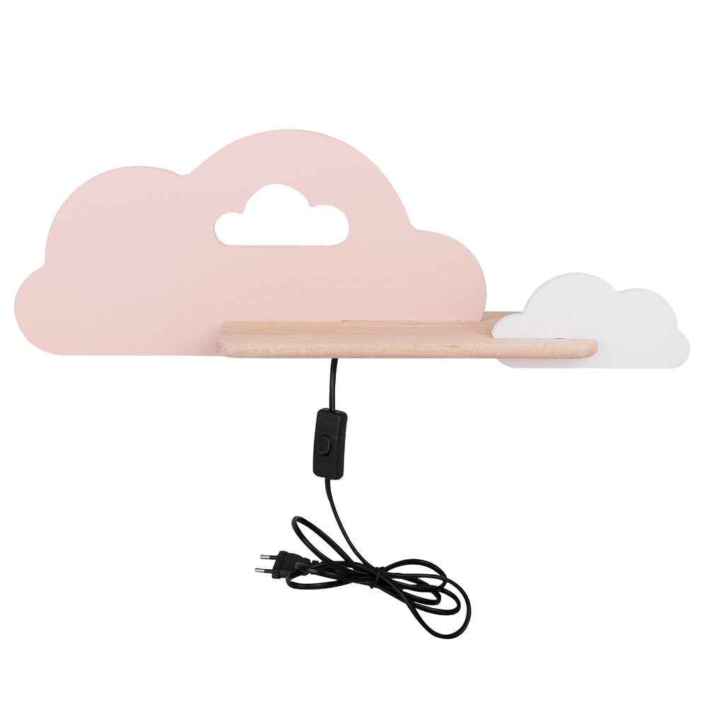 Kinkiet ścienny do pokoju dziecięcego Dreamie chmurka z przewodem różowy/biały - zdjęcie 1