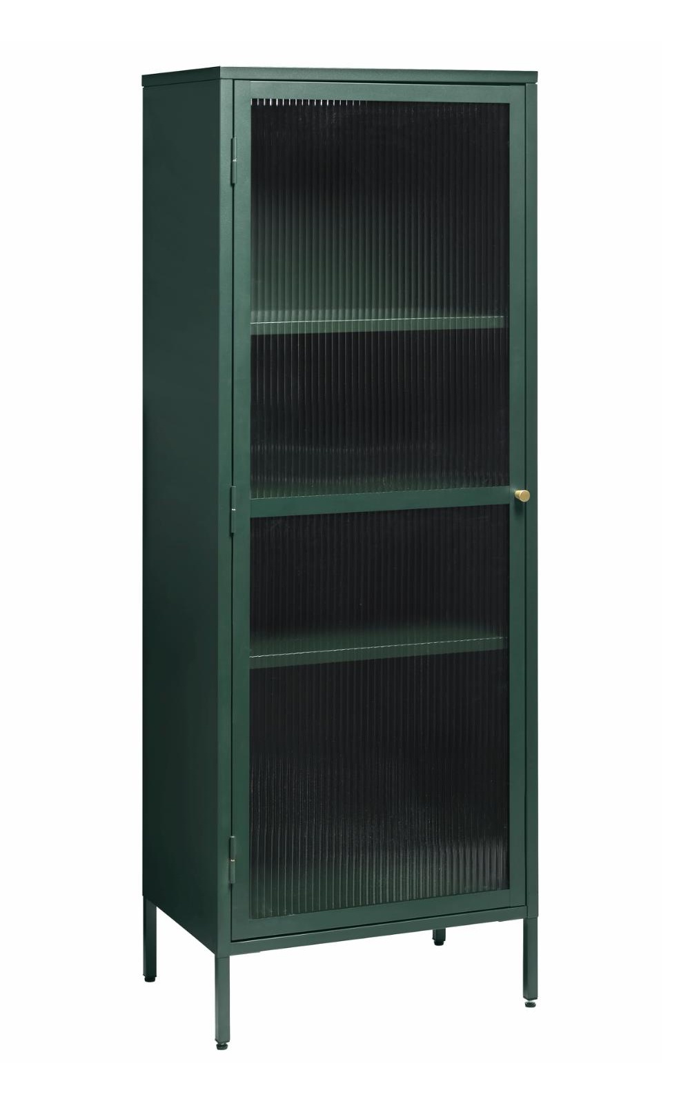 Witryna metalowa jednodrzwiowa Avensunly 160 cm z przeszkleniem zielona - zdjęcie 1