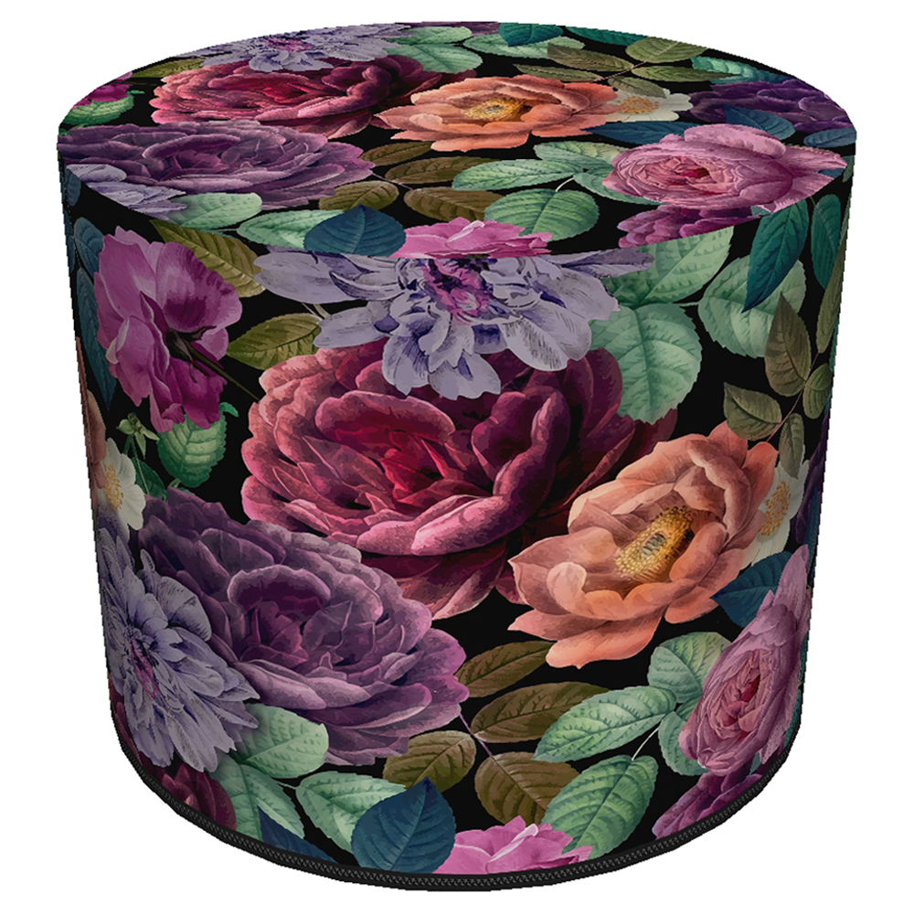 Pufa okrągła Fresvik piwonie vintage - zdjęcie 1
