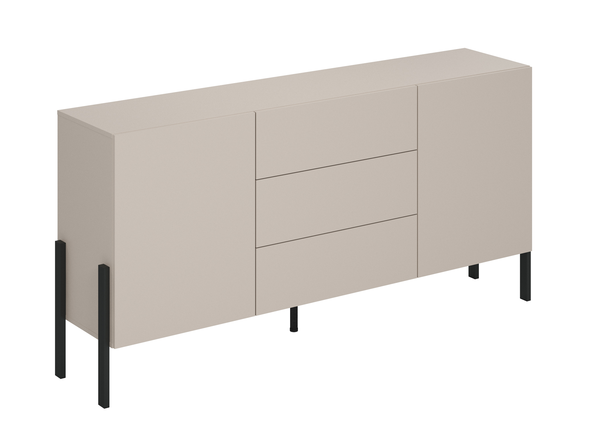 Komoda dwudrzwiowa Jukon z trzema szufladami 200 cm Kaszmir - zdjęcie 1