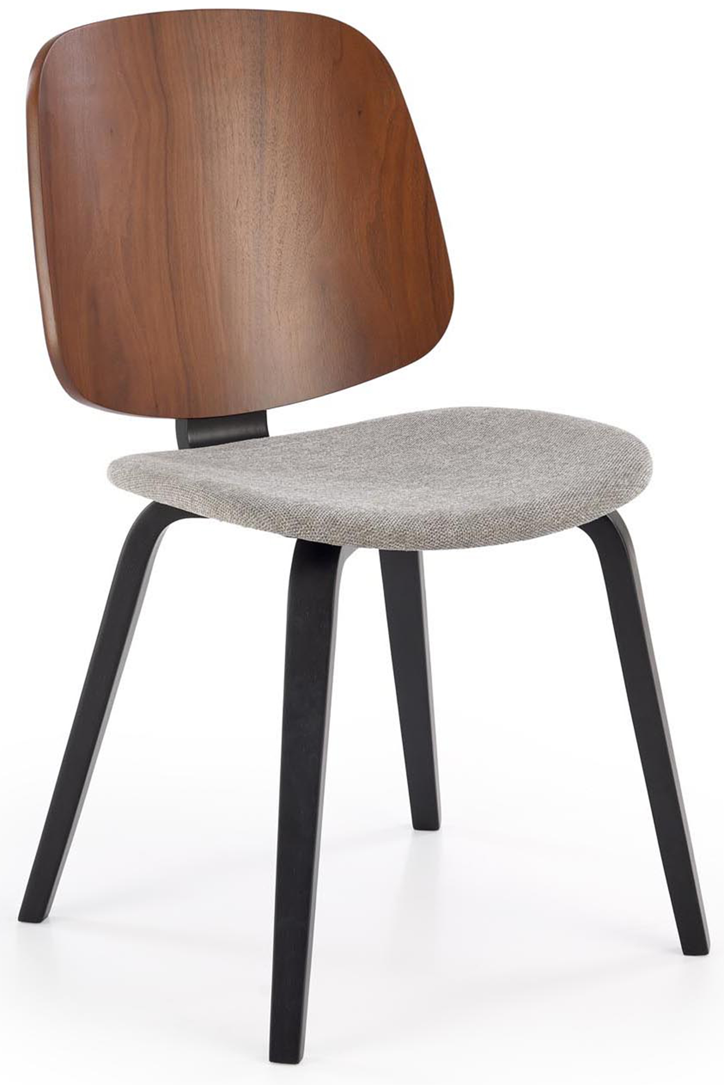 Krzesło Eveness drewniane orzech / szary - zdjęcie 1