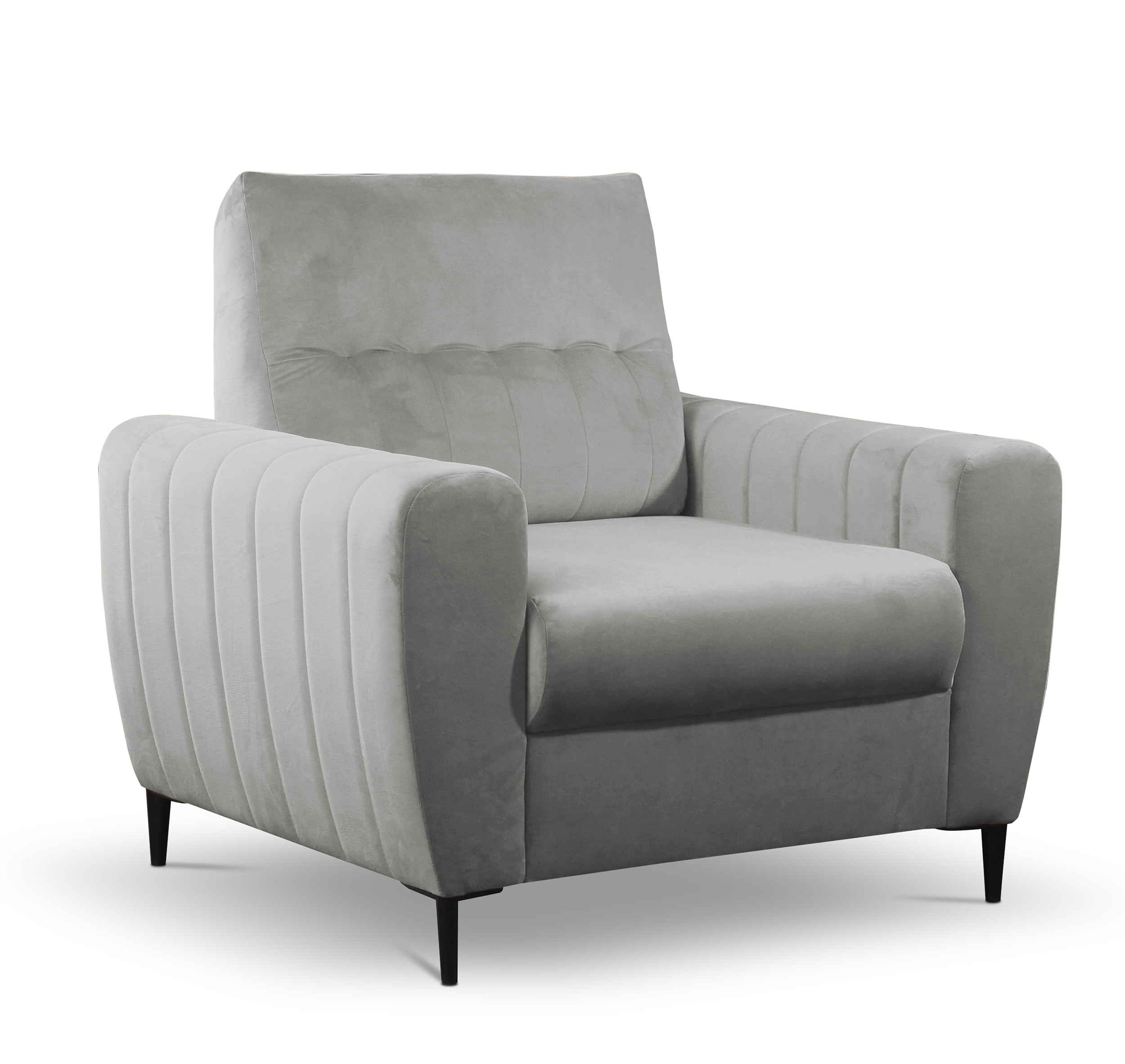 Fotel kubełkowy Laretta  szary velvet - zdjęcie 1