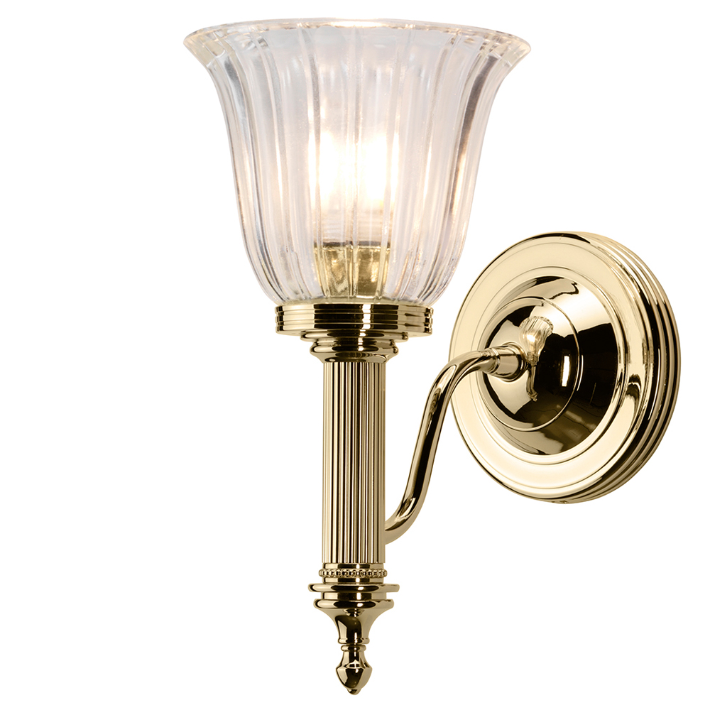 Kinkiet ścienny Carrela glamour mosiężny - zdjęcie 1