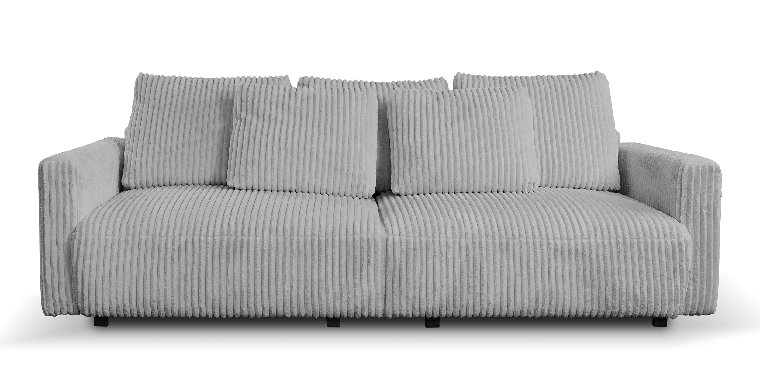 Kanapa rozkładana Megamo z funkcją  spania i z pojemnikiem na pościel szara sztruks - zdjęcie 1