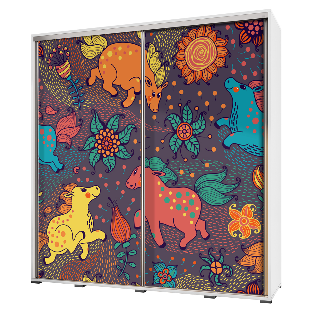 Szafa Wenecja 205 cm Rysunkowe rumaki - zdjęcie 1