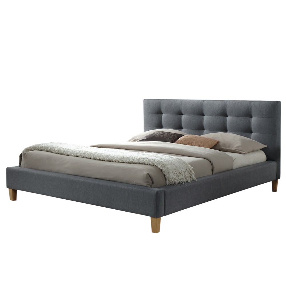 Łóżko tapicerowane Alford 180x200 cm szare - zdjęcie 1