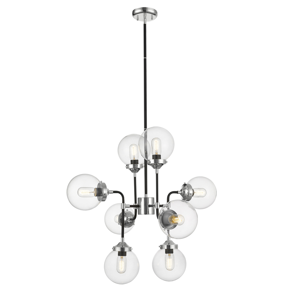 Lampa wisząca Ortona x8 srebrna 76-123 cm - zdjęcie 1