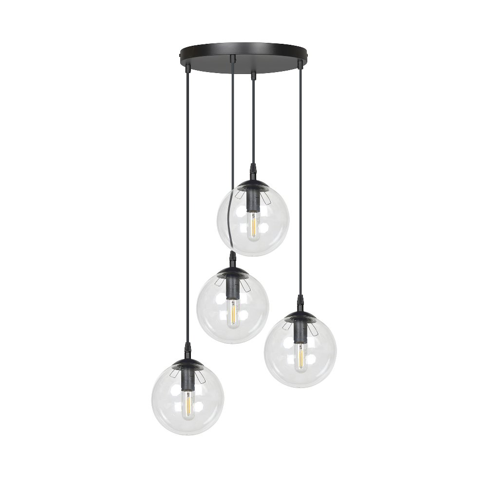 Lampa wisząca Fregene transparentna x4 - zdjęcie 1