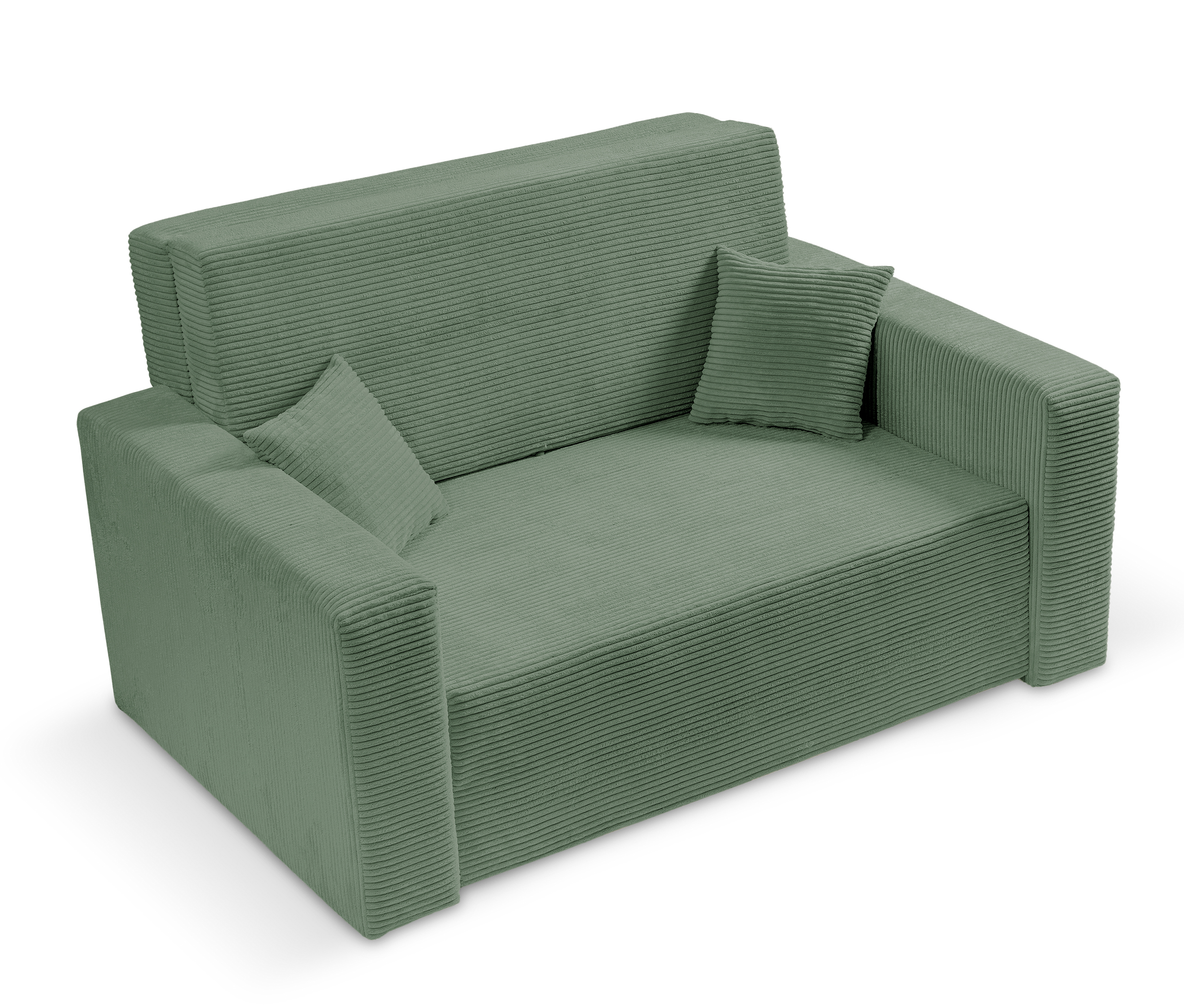 Kanapa rozkładana dwuosobowa Peroso szałwiowa z pojemnikiem sztruks - zdjęcie 1