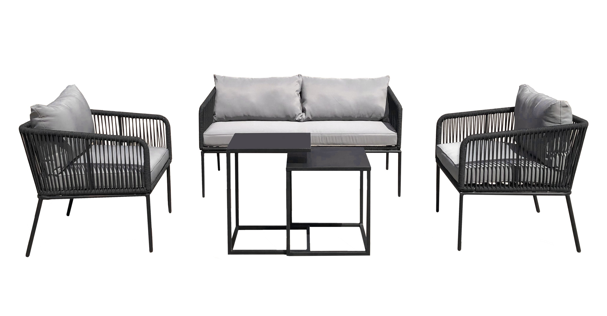 Zestaw mebli ogrodowych Volvito jasnoszary/grafitowy - zdjęcie 1