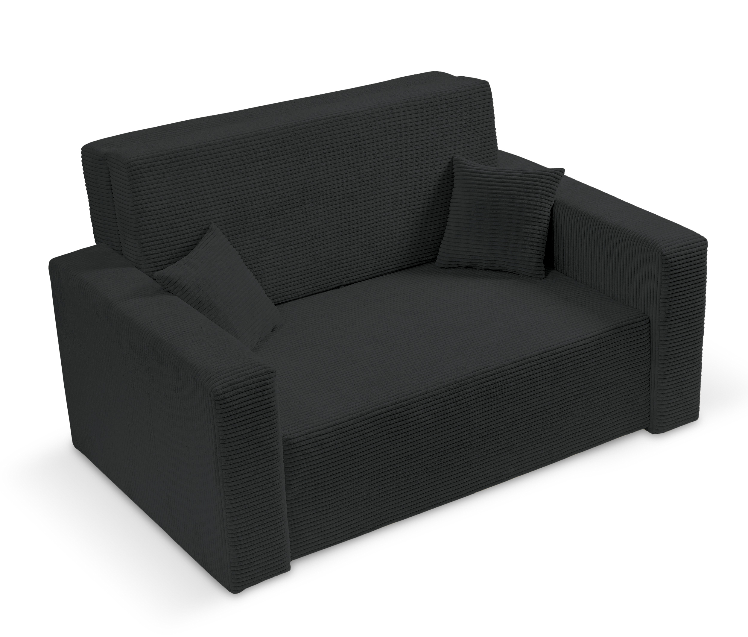 Kanapa rozkładana dwuosobowa Peroso ciemnoszara z pojemnikiem sztruks - zdjęcie 1