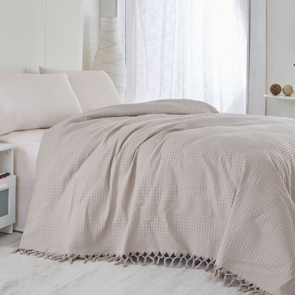 Narzuta Singiel 220x240 cm brązowa - zdjęcie 1