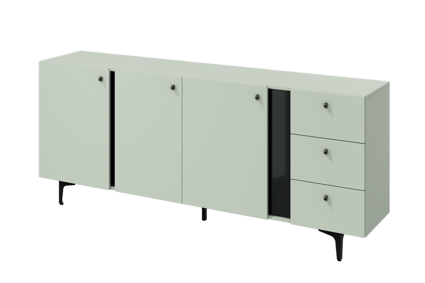 Komoda trzydrzwiowa Colours z szufladami 200 cm szałwiowy