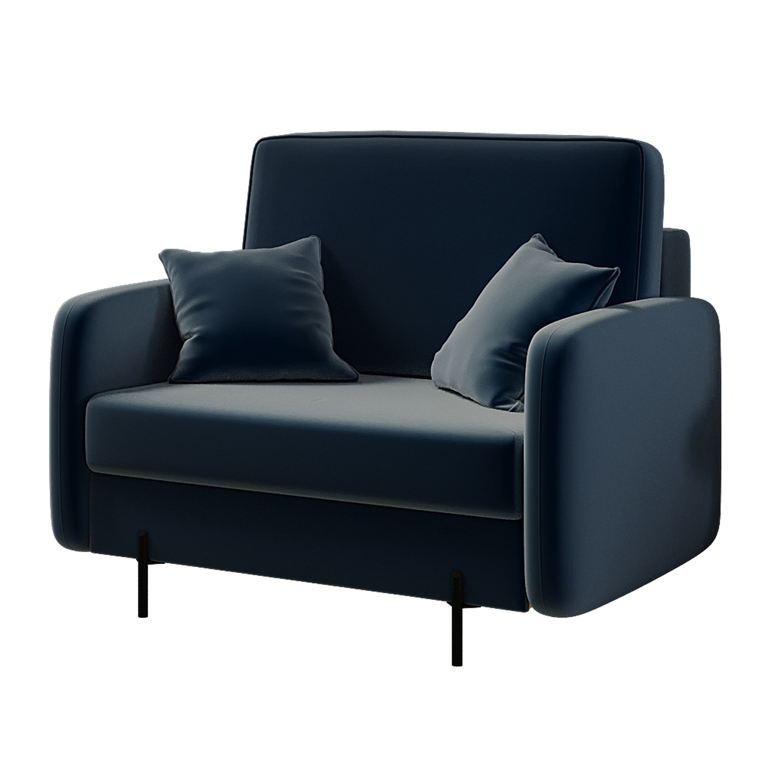 Fotel kubełkowy Solferina granatowy welur - zdjęcie 1