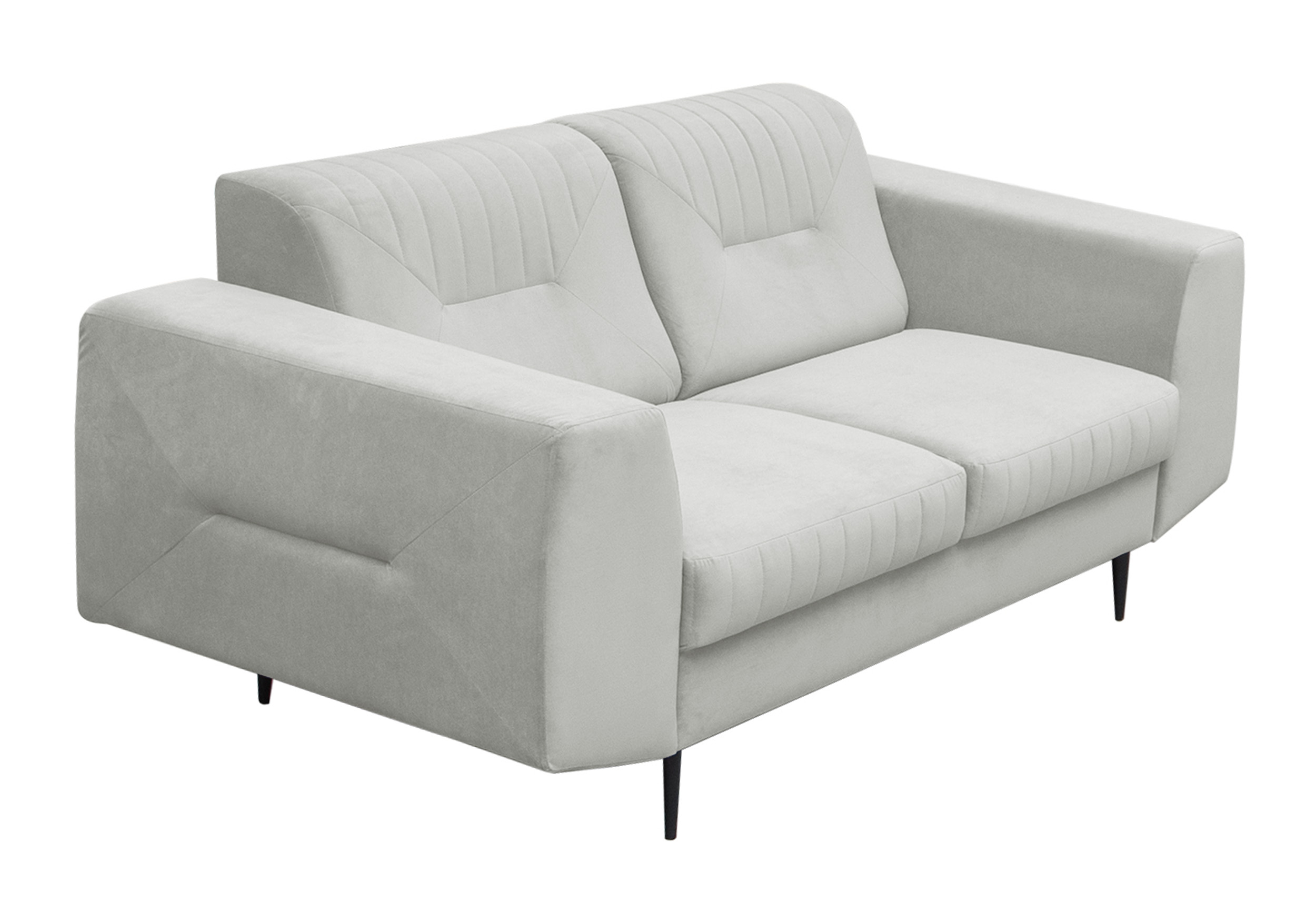 Sofa Carelle jasnoszara dwuosobowa w tkaninie hydrofobowej welur  - zdjęcie 1