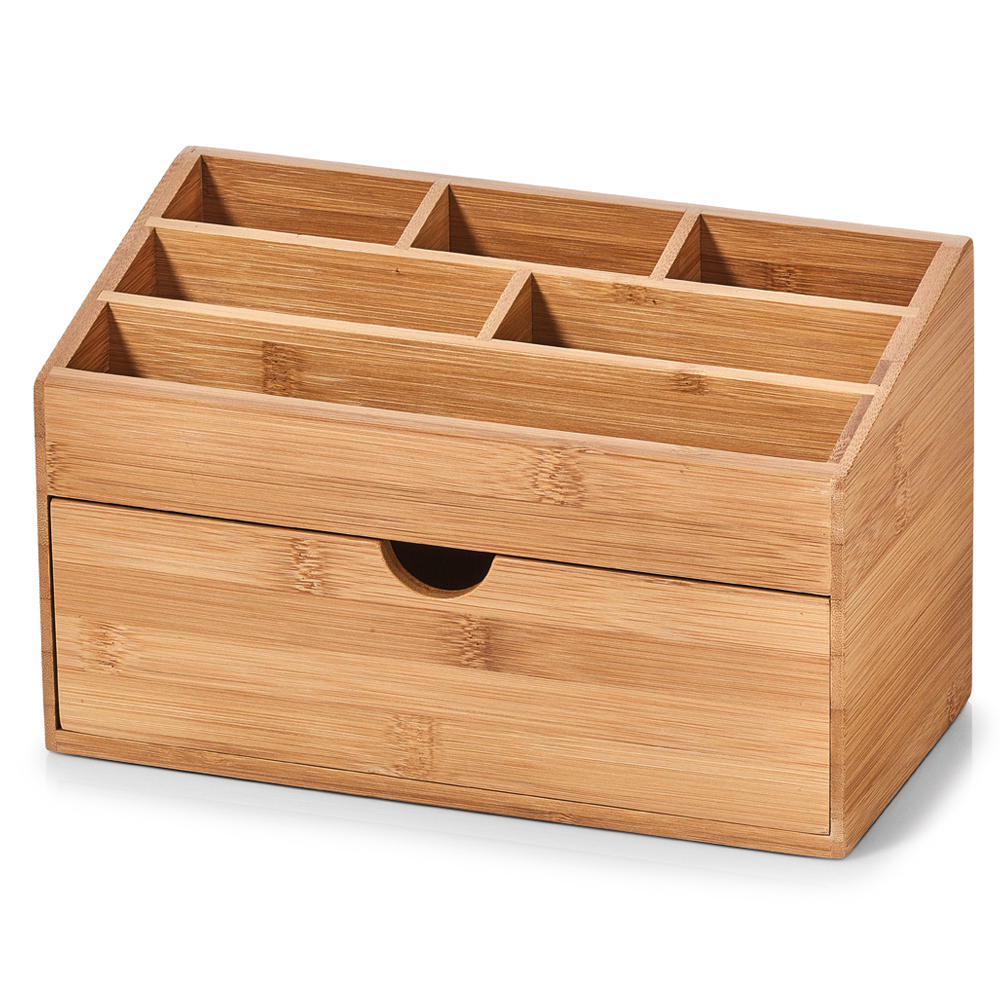 Organizer Wondle z przegrodami i szufladą bambusowy - zdjęcie 1