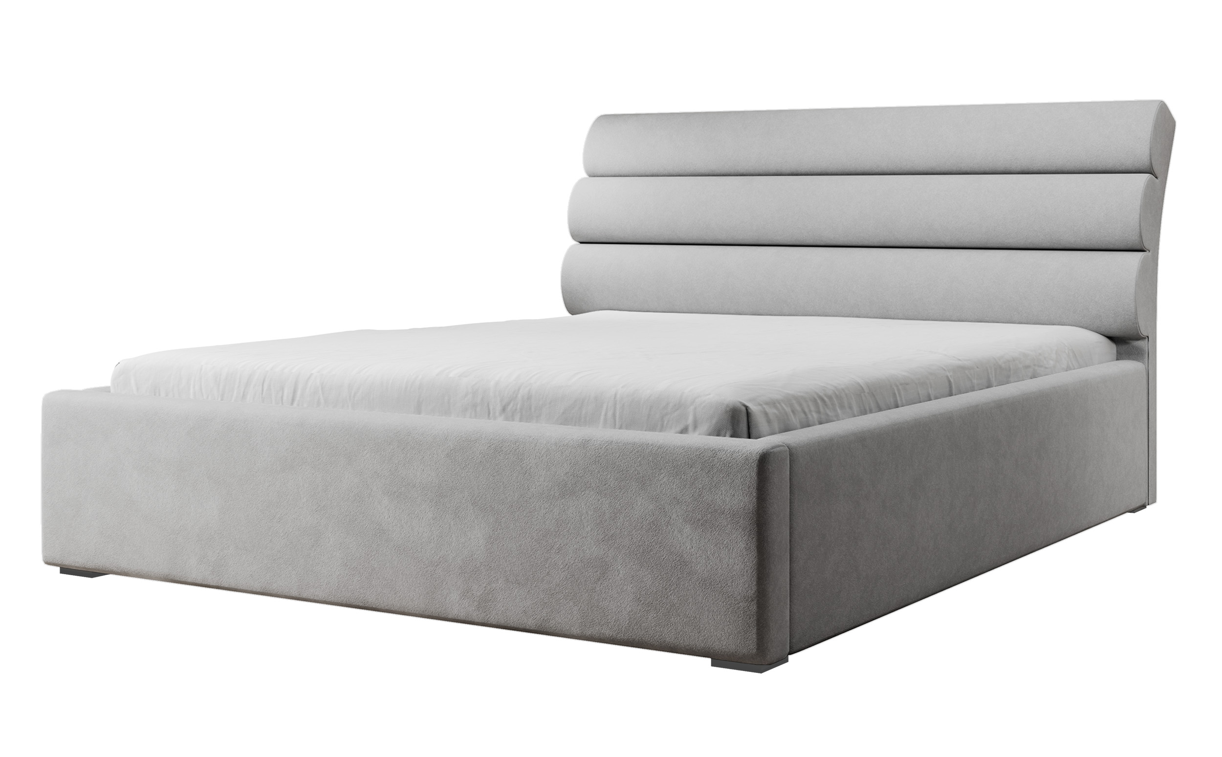 Łóżko tapicerowane 180x200 cm Havneby z pojemnikiem hydrofobowe szare - zdjęcie 1