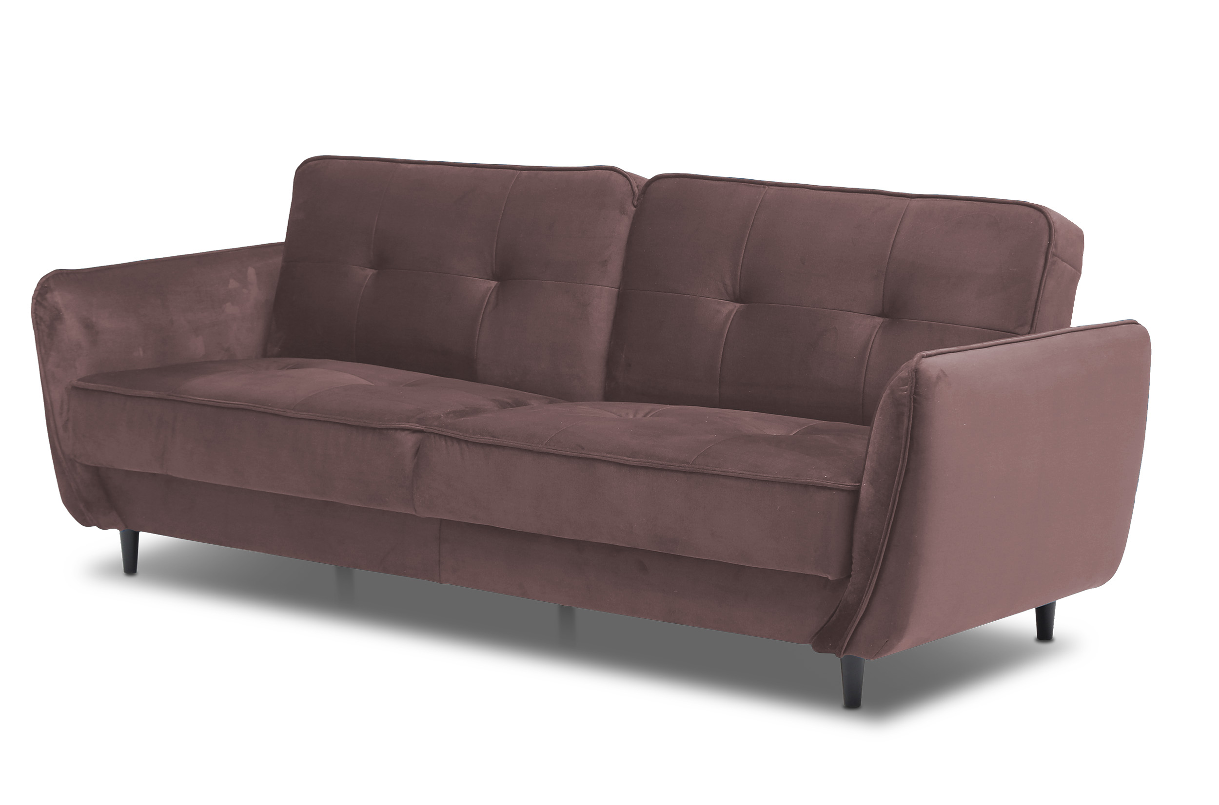 Wersalka rozkładana Topares z pojemnikiem różowa welur hydrofobowy - zdjęcie 1