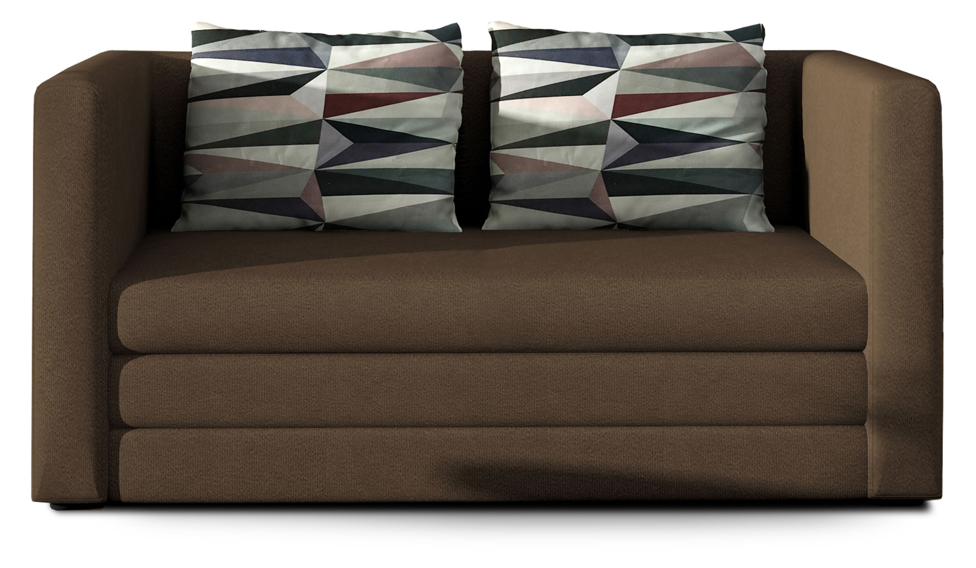 Kanapa rozkładana dwuosobowa Bombszel brązowa - zdjęcie 1