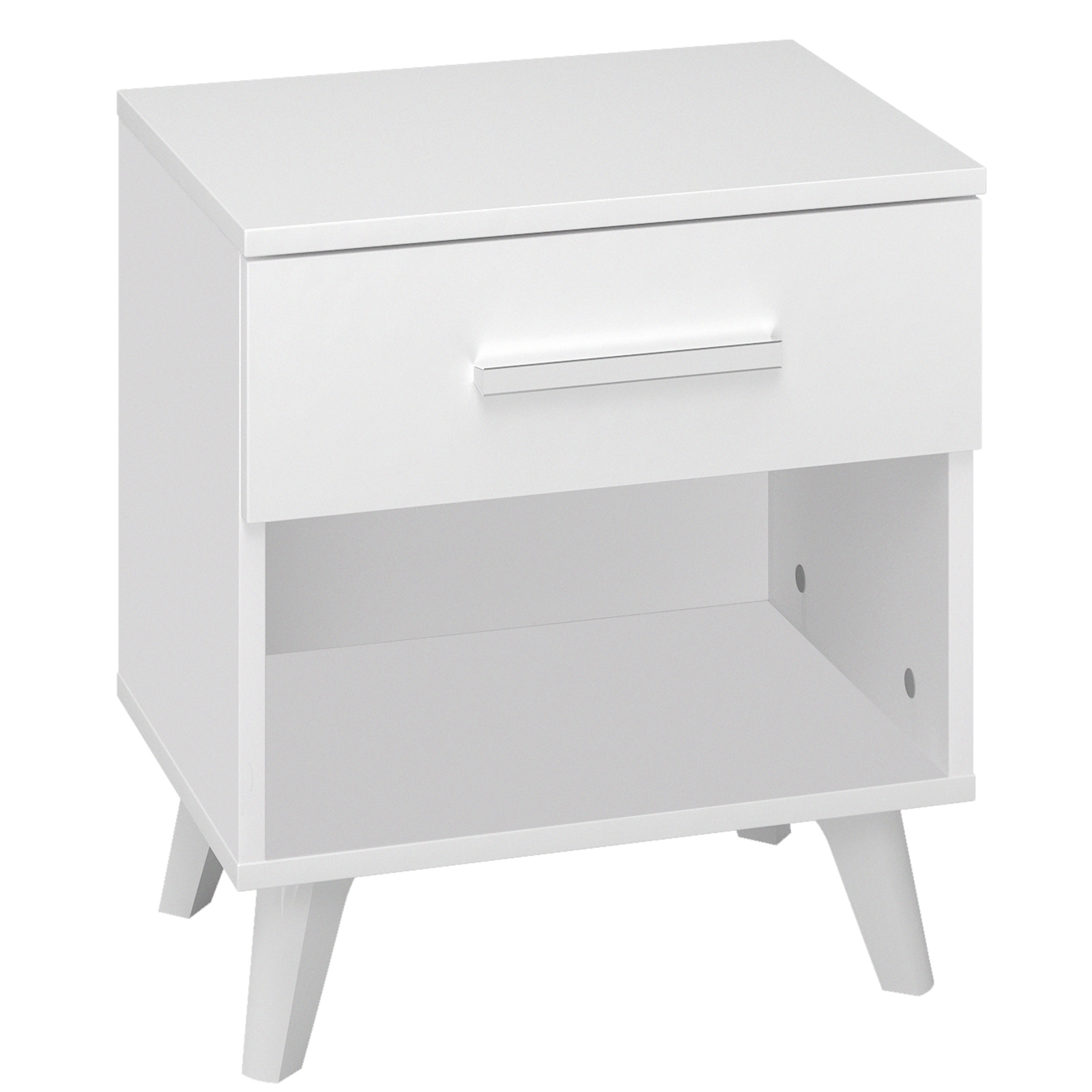 Szafka nocna Tumilssy 45x34 cm biała/biały połysk - zdjęcie 1