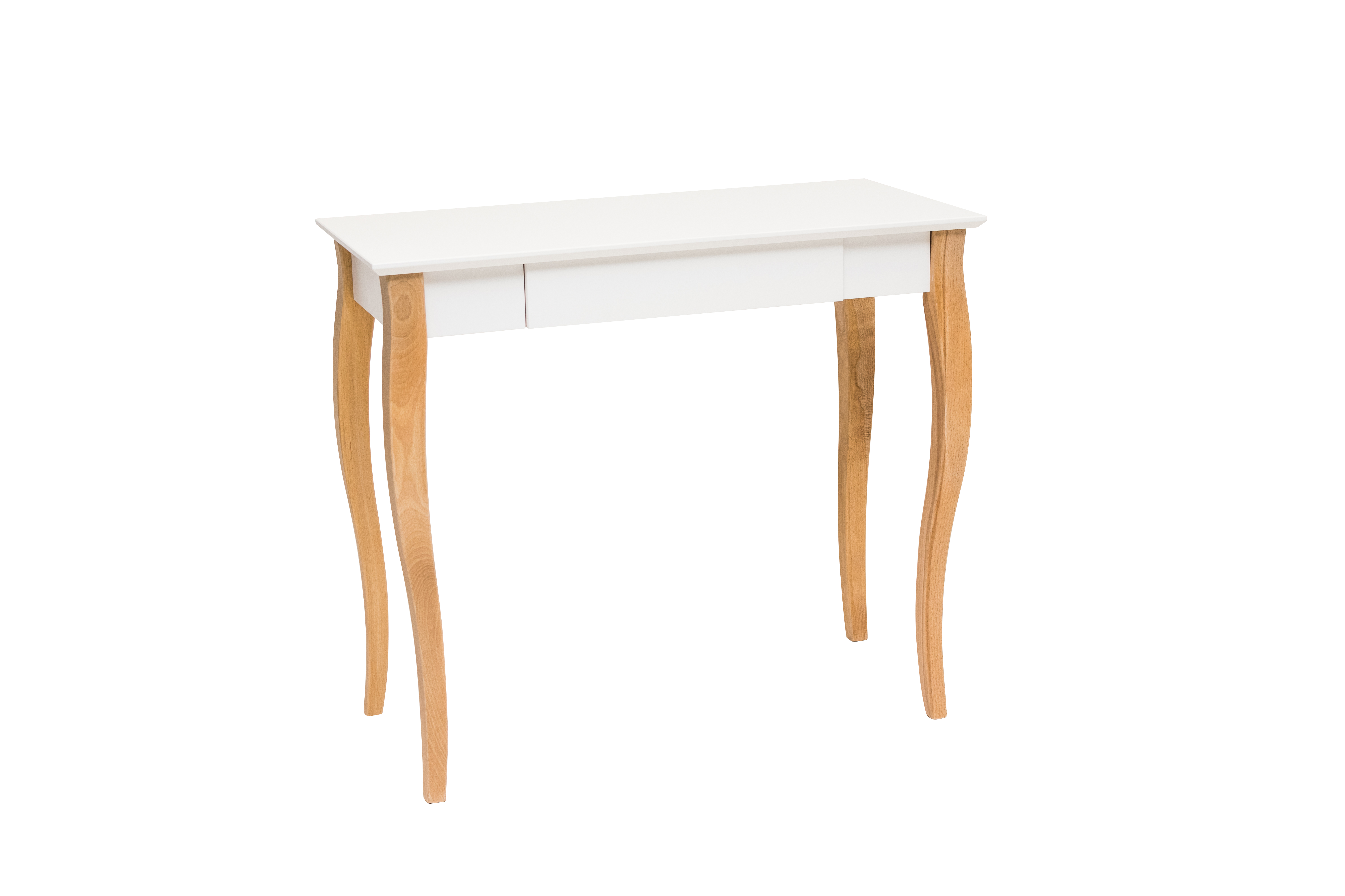 Biurko drewniane Lillo 85x40 cm z szufladą Biały - zdjęcie 1