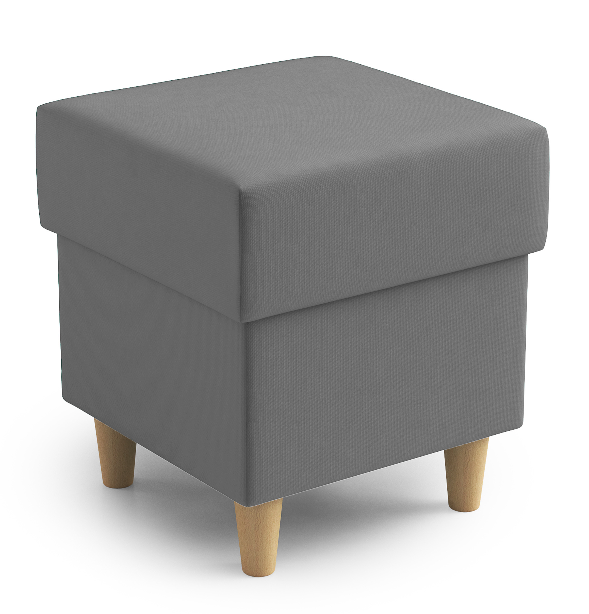 Pufa na drewnianych nóżkach Hotlinds Mini jasnoszara welur - zdjęcie 1
