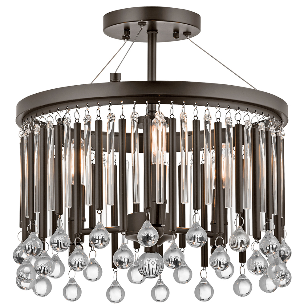 Żyrandol Preia średnica 38,7 cm ciemny brąz - zdjęcie 1