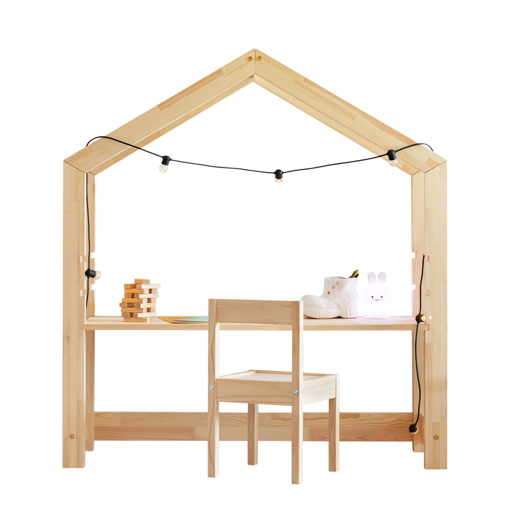 Biurko Jafari 111x40 cm dziecięcy domek z drewna - zdjęcie 1