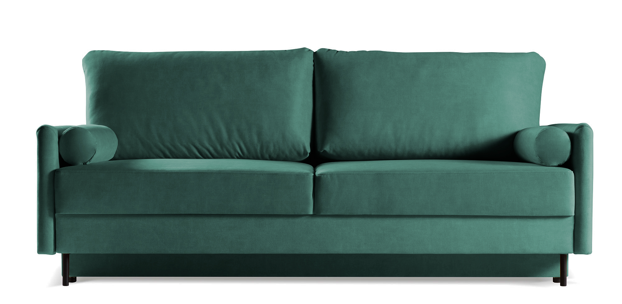 Kanapa rozkładana trzyosobowa Tomonde z pojemnikiem szmaragdowa welur łatwoczyszczący - zdjęcie 1