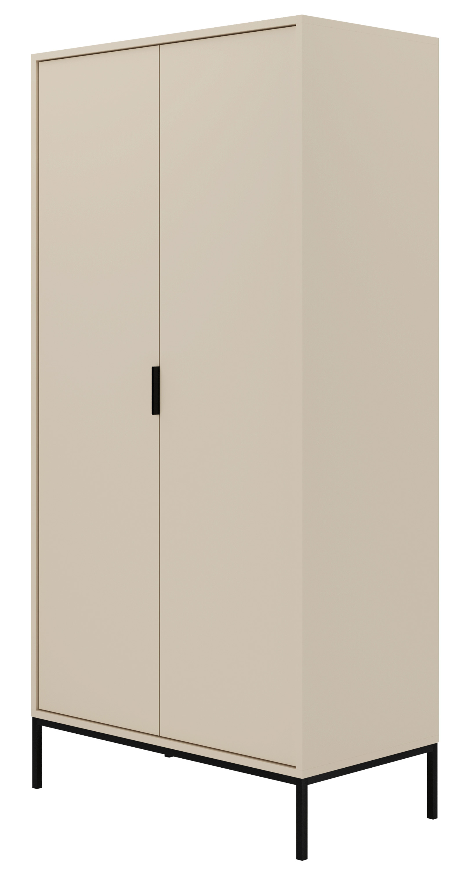 Szafa dwudrzwiowa Diargo szarobeżowa na czarnym stelażu - zdjęcie 1